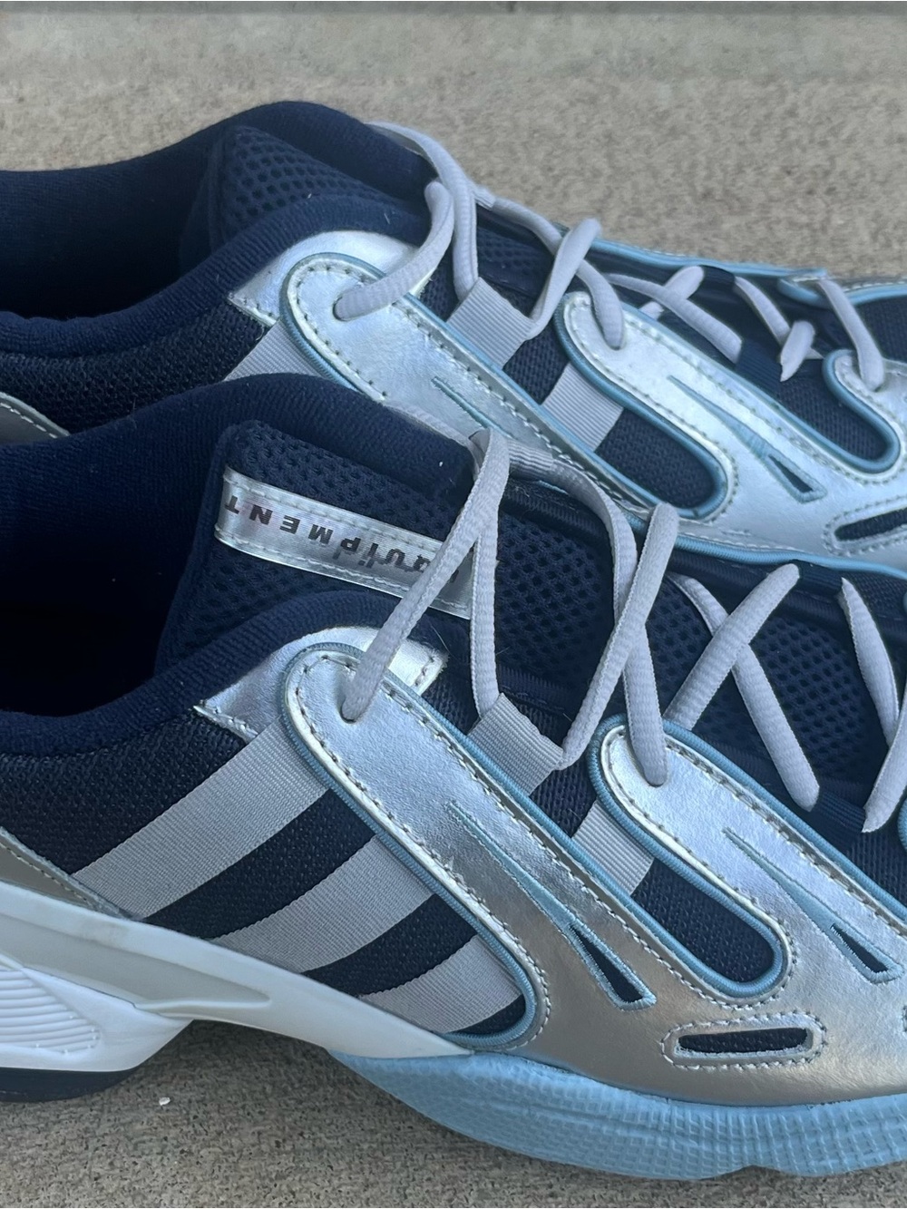 adidas EQT Gazelle Collegiate  Silver Navy White Low Top Sneakers Men’s SZ 10.5